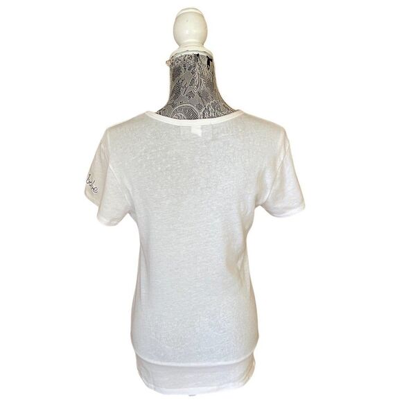 BHLDN Embroidered Babe Tee White Size Medium - Picture 3 of 7